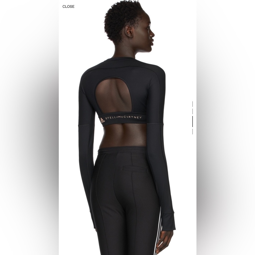 Adidas by Stella McCartney Black True Strength Yogo Long Sleeve Crop Top